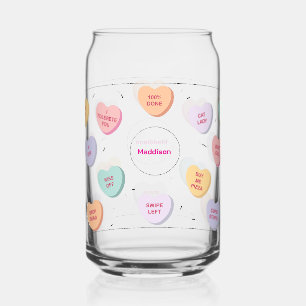 Candy Heart, Valentine Kids Family Can Glass