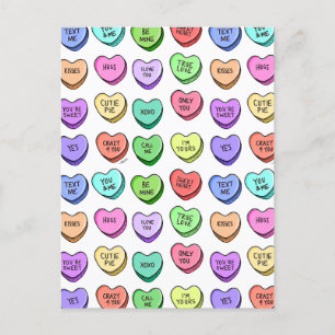 Candy Heart Valentine’s Postcard