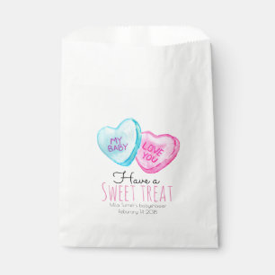 Candy heart valentines day baby shower favour bag