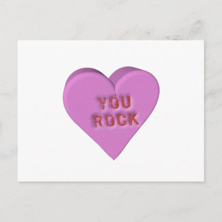 Candy Heart "YOU ROCK" Postcard