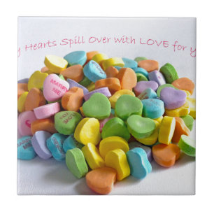 Candy Hearts Ceramic Tile