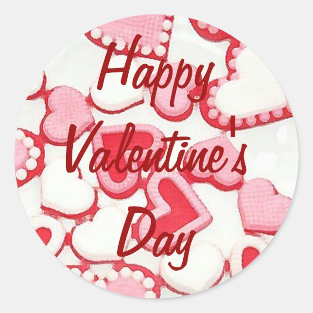 Candy Hearts Classic Round Sticker (Front)