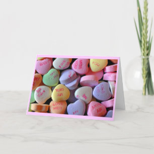 Candy Hearts for Valentine's Day Holiday Card