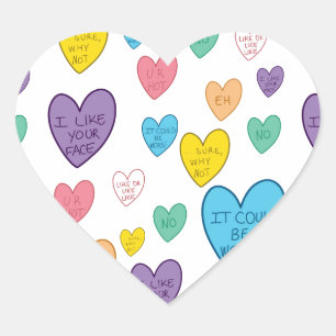 Candy Hearts Heart Sticker