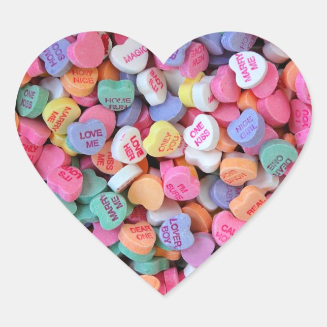 Candy Hearts Heart Sticker (Front)