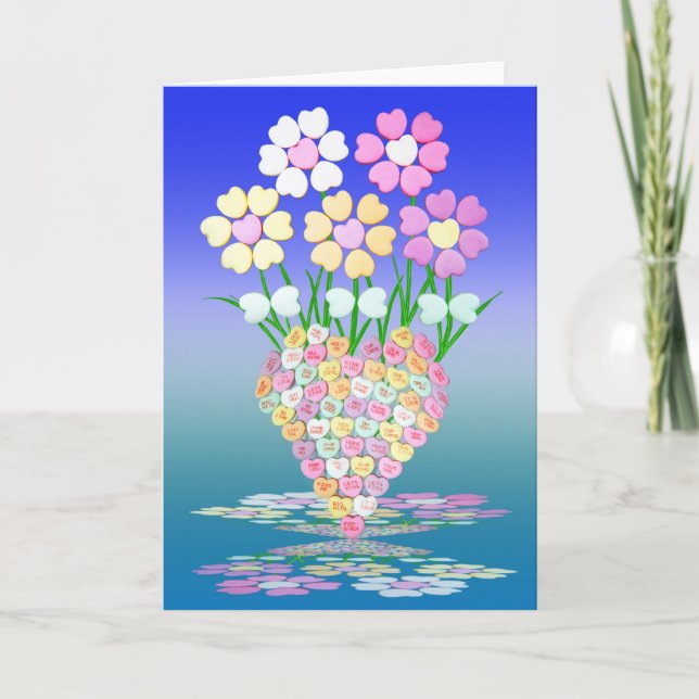 Candy hearts holiday card (Front)