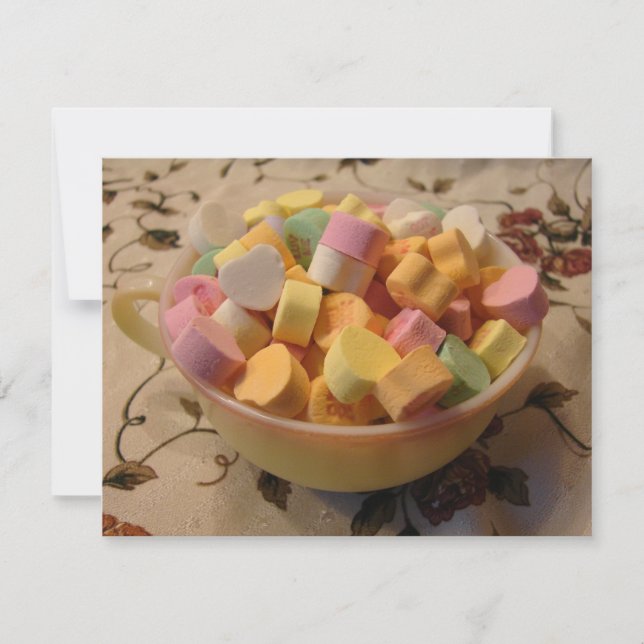 Candy Hearts in a Vintage Teacup (Front)