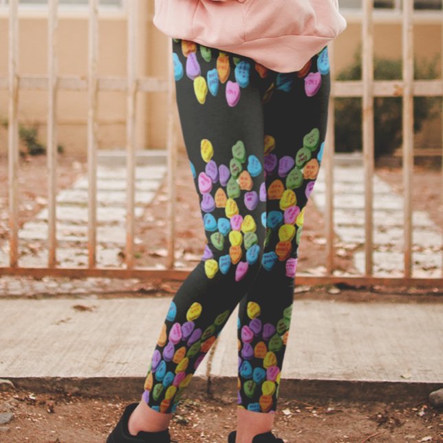 Candy Hearts Leggings Valentine's Day Cute (Creator Uploaded)