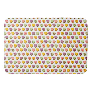 Candy Hearts Love Pattern Bath Mat