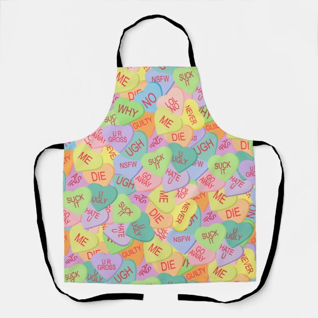 Candy Hearts Pattern - SFW Apron (Front)