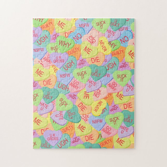 Candy Hearts Pattern - SFW Jigsaw Puzzle (Vertical)