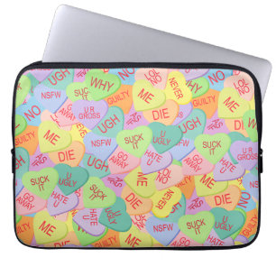 Candy Hearts Pattern - SFW Laptop Sleeve