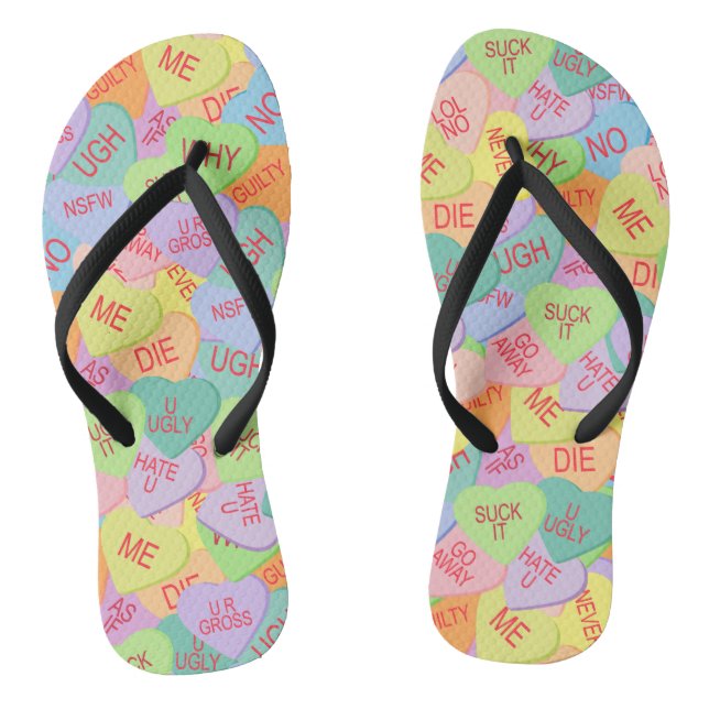 Candy Hearts Pattern - SFW Thongs (Footbed)