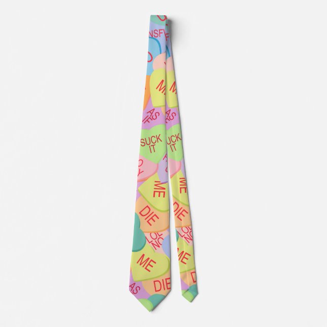 Candy Hearts Pattern - SFW Tie (Front)