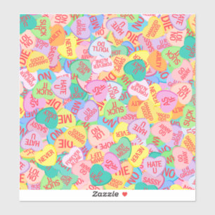 Candy Hearts Pattern V2  Custom-Cut Vinyl Stickers