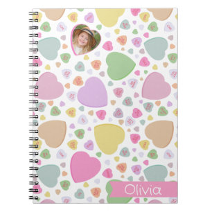 Candy Hearts Photo Valentine Notebook