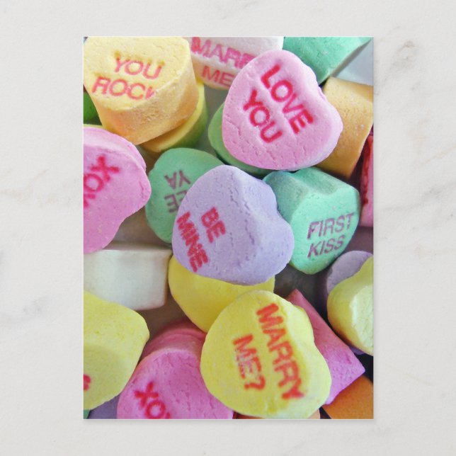 Candy Hearts Postcard (Front)