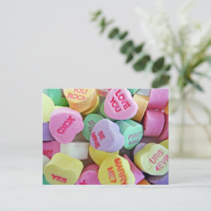 Candy Hearts Postcard
