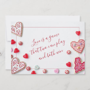Candy Hearts Romance Love Verse Holiday Card