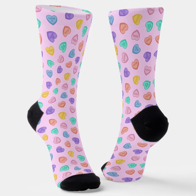 Candy Hearts Socks (Angled)