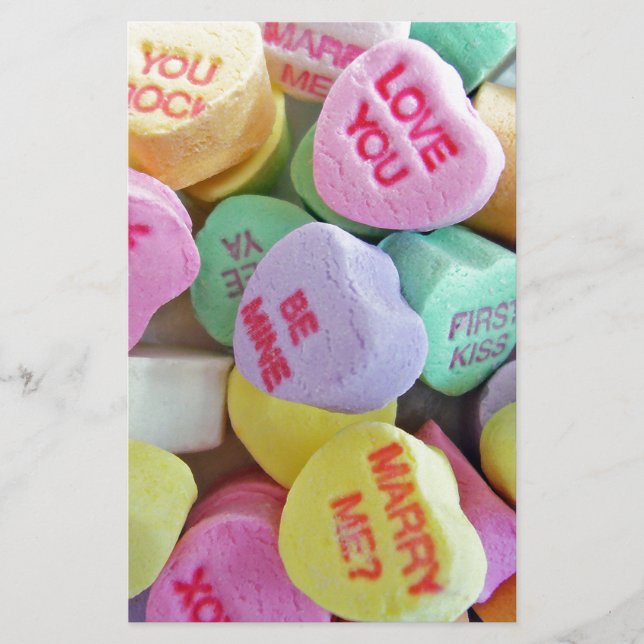 Candy Hearts Stationery (Front)
