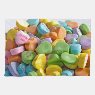 Candy Hearts Tea Towel