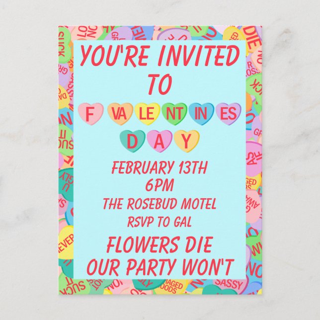 Candy Hearts V. 2.0 Postcard (Front)