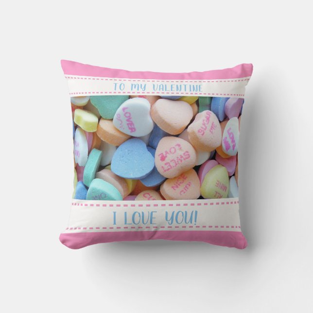 Candy Hearts Valentine Cushion (Front)