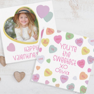 Candy Hearts Valentine's Classroom Photo Card
