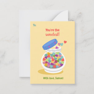 Candy Hearts Valentines Day Cards - Kids Sweets