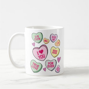 Candy Hearts Valentines Day Conversation Hearts Coffee Mug