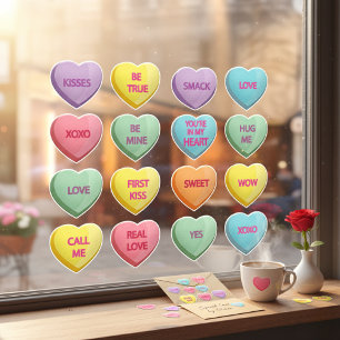 Candy Hearts Window Cling
