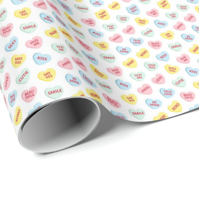 Candy Hearts  Wrapping Paper (Roll Corner)