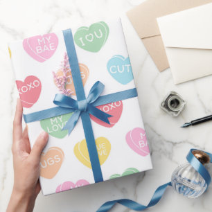 Candy hearts  wrapping paper