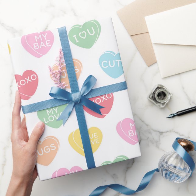 Candy hearts  wrapping paper (Gifting)