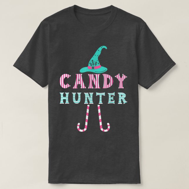 Candy Hunter Halloween Funny313 T-Shirt (Design Front)