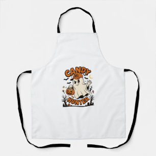 Candy Hunter Halloween Ghost Pumpkin Bucket_1 Apron