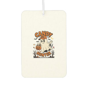 Candy Hunter Halloween Ghost Pumpkin Bucket_1 Car Air Freshener