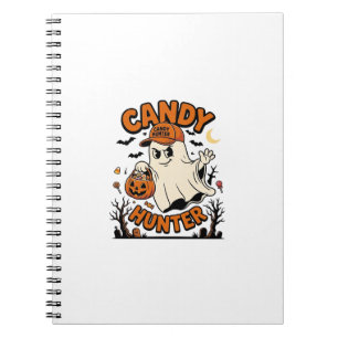 Candy Hunter Halloween Ghost Pumpkin Bucket_1 Notebook
