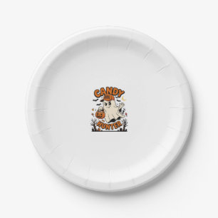 Candy Hunter Halloween Ghost Pumpkin Bucket_1 Paper Plate