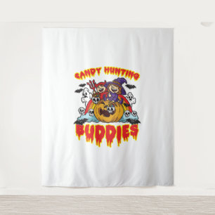 Candy Hunting Buddies Halloween Twin Costume Tapestry