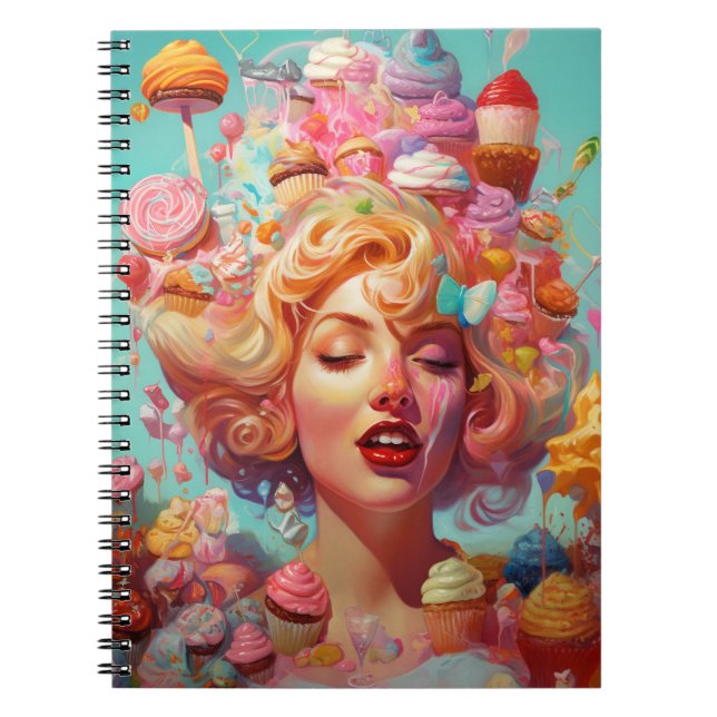 Candy Ice Cream Girl Surreal Fantasy Art Notebook (Front)