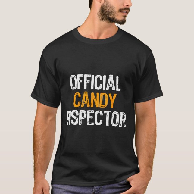 Candy Inspector Halloween Funny T-Shirt (Front)