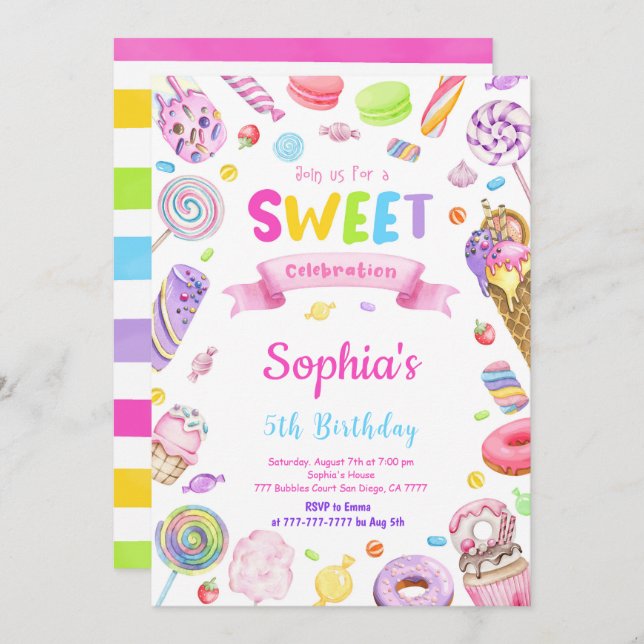 Candy Invitation (Front/Back)