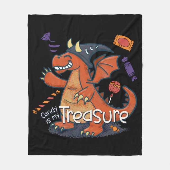 Candy is My Treasure Dragon Fleece Blanket (Front)