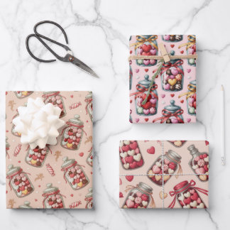 Candy jars and sweets wrapping paper sheet