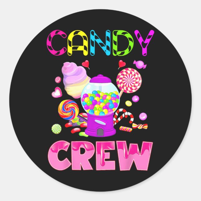 Candy Land Candy Crew Decorations Sweetie Candy Sq Classic Round Sticker (Front)