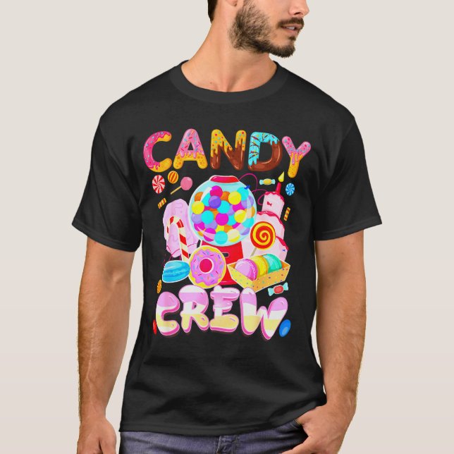 Candy Land Candy Crew Party Halloween Costumes Adu T-Shirt (Front)