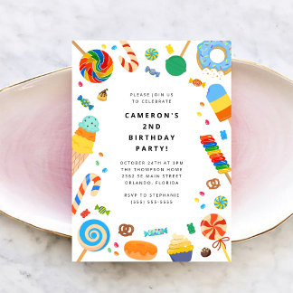 Candy Land Girl Birthday Invitation