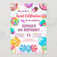 Candy Land Girl Birthday Sweet Celebration Rainbow